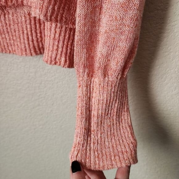 ANTHROPOLOGIE PARKER McKenna Coral Knit Sweater Size M Soft Summer Pullover - Picture 7 of 8